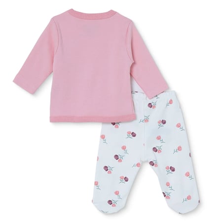 HelloBaby Kız Bebek 5li Hastane Çıkışı Çiçek Baskılı Çıtçıtlı Zarf Yaka Long Sleeve Patikli