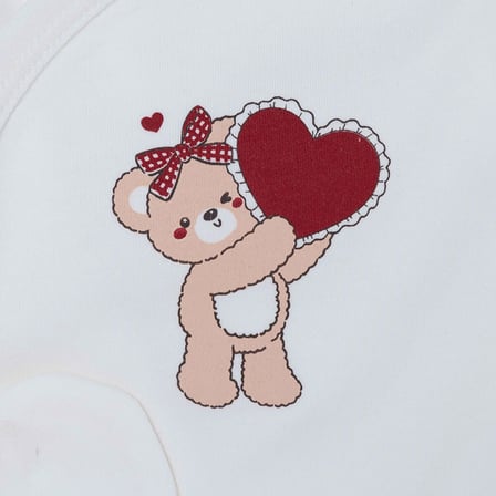 HelloBaby Kız Bebek 5li Hastane Çıkışı Hayvan Baskılı Çıtçıtlı Zarf Yaka Long Sleeve Patikli