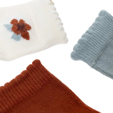 HelloBaby Kız Bebek 3lü Kaydırmaz Çorap Çiçek Baskılı