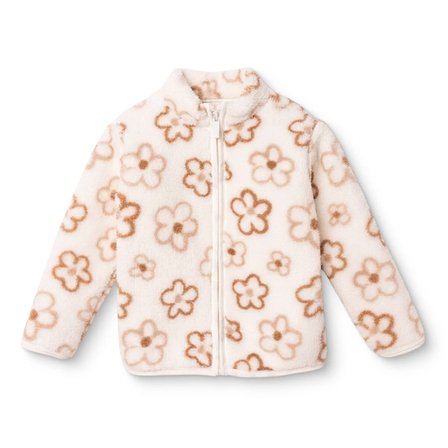 HelloBaby Kız Bebek Welsoft Hırka Çiçek Baskılı Fermuarlı Dik Yaka Long Sleeve