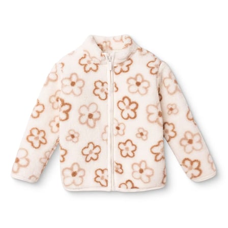 HelloBaby Kız Bebek Welsoft Hırka Çiçek Baskılı Fermuarlı Dik Yaka Long Sleeve