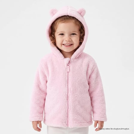 HelloBaby Kız Bebek Welsoft Hırka Fermuarlı Kapüşonlu Long Sleeve