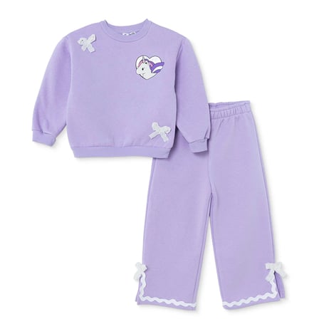 HelloBaby Kız Bebek Bluz-Pantolon Unicorn Baskılı Bisiklet Yaka Long Sleeve Reçme