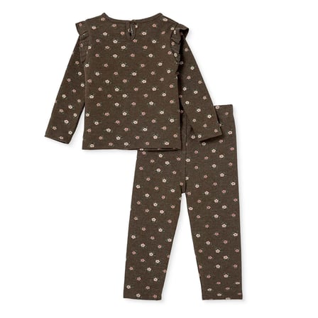 HelloBaby Kız Bebek Bluz-Tayt Çiçek Baskılı Bisiklet Yaka Long Sleeve Reçme