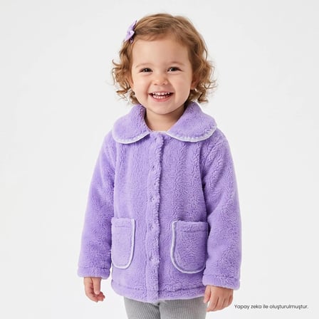 HelloBaby Kız Bebek Welsoft Hırka Düğmeli Bebe Yaka Long Sleeve