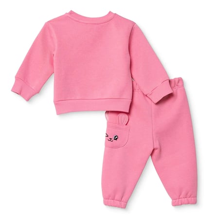 HelloBaby Kız Bebek Eşofman Takımı Tavşan Baskılı Bisiklet Yaka Long Sleeve Lastikli