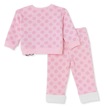 HelloBaby Kız Bebek Eşofman Takımı Tavşan Baskılı Bisiklet Yaka Long Sleeve Reçme
