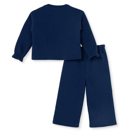 HelloBaby Kız Bebek Bluz-Pantolon Çiçek Baskılı Bisiklet Yaka Long Sleeve Reçme