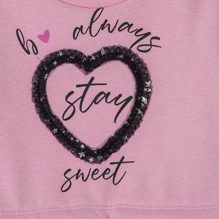 HelloBaby Kız Bebek Elbise Yazı Baskılı Bisiklet Yaka Long Sleeve