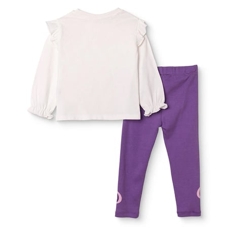 HelloBaby Kız Bebek Bluz-Pantolon Unicorn Baskılı Bisiklet Yaka Long Sleeve Reçme
