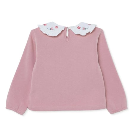HelloBaby Kız Bebek Bluz Yazı Baskılı Düğmeli Bebe Yaka Long Sleeve Reçme