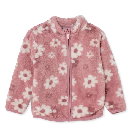 HelloBaby Kız Bebek Welsoft Hırka Çiçek Baskılı Fermuarlı Dik Yaka Long Sleeve