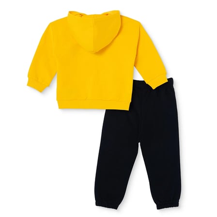 HelloBaby Erkek Bebek Eşofman Takımı Ayı Baskılı Kapüşonlu Long Sleeve Lastikli