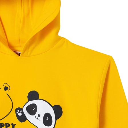 HelloBaby Erkek Bebek Eşofman Takımı Ayı Baskılı Kapüşonlu Long Sleeve Lastikli