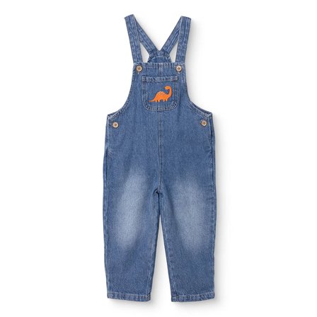 HelloBaby Erkek Bebek Salopet Dinozor Baskılı Düğmeli Sleeveless Reçme