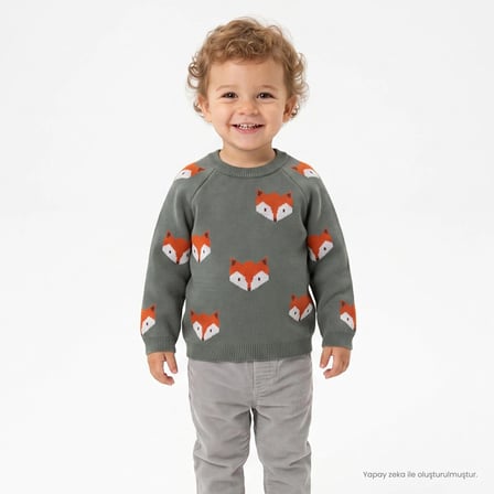 HelloBaby Erkek Bebek Kazak Bisiklet Yaka Long Sleeve