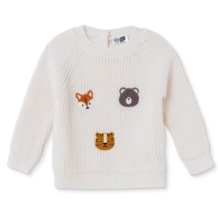 HelloBaby Erkek Bebek Kazak Hayvan Baskılı Bisiklet Yaka Long Sleeve
