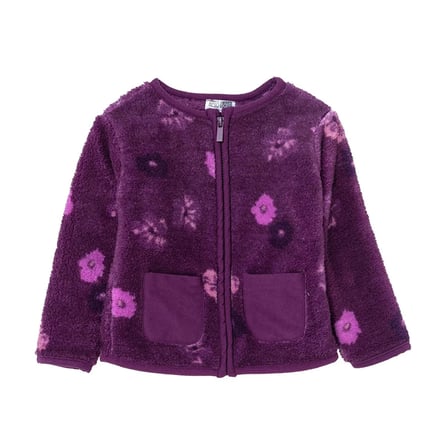 HelloBaby Kız Bebek Welsoft Hırka Çiçek Baskılı Fermuarlı Bisiklet Yaka Long Sleeve