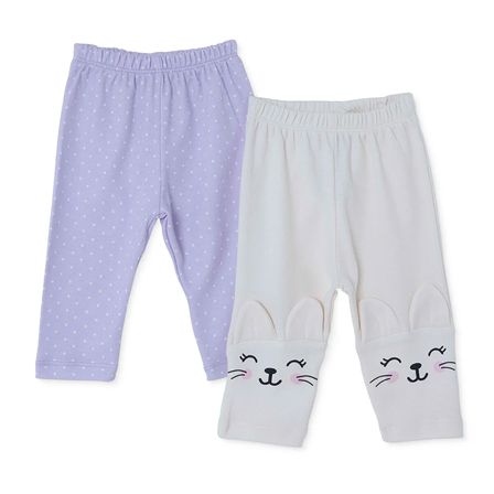 HelloBaby Kız Bebek 2li Alt Puantiye Baskılı Patiksiz