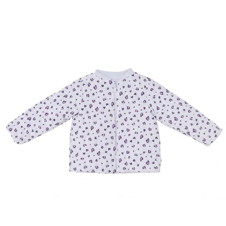 HelloBaby Kız Bebek Ceket Kalp Baskılı Fermuarlı Bisiklet Yaka Long Sleeve
