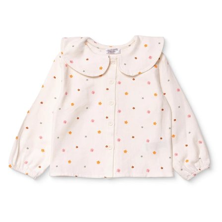 HelloBaby Kız Bebek Gömlek Puantiye Baskılı Düğmeli Bebe Yaka Long Sleeve