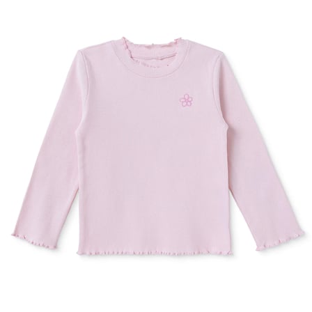 HelloBaby Kız Bebek Tişört Çiçek Baskılı Bisiklet Yaka Long Sleeve