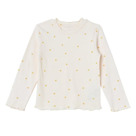HelloBaby Kız Bebek Tişört Puantiye Baskılı Bisiklet Yaka Long Sleeve