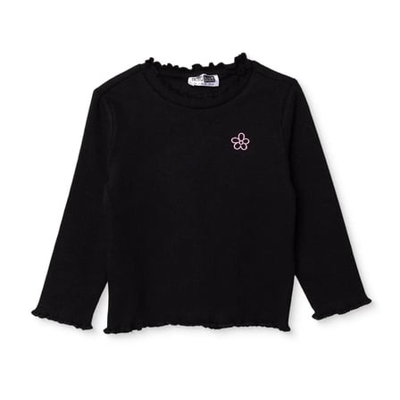 HelloBaby Kız Bebek Tişört Çiçek Baskılı Bisiklet Yaka Long Sleeve