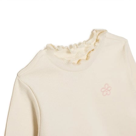 HelloBaby Kız Bebek Tişört Çiçek Baskılı Bisiklet Yaka Long Sleeve