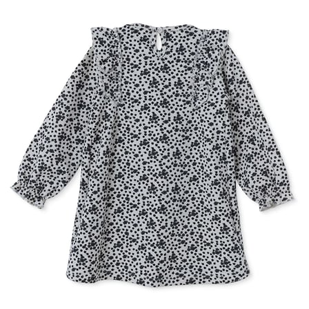 HelloBaby Kız Bebek Elbise Çiçek Baskılı Bisiklet Yaka Long Sleeve