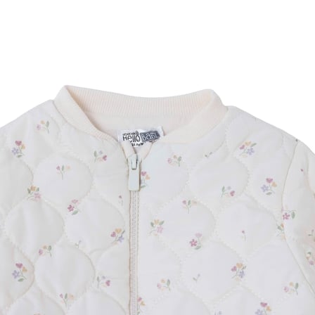 HelloBaby Kız Bebek Ceket Çiçek Baskılı Fermuarlı Bisiklet Yaka Long Sleeve
