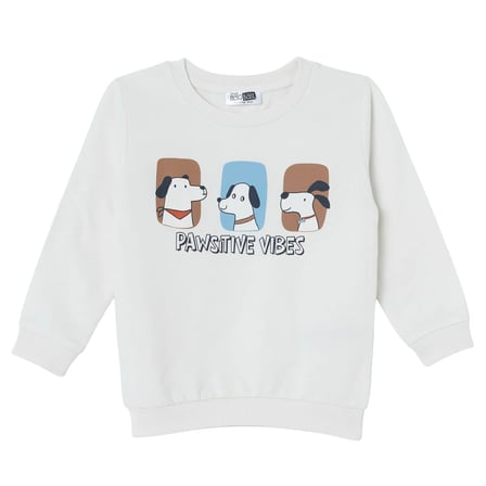 HelloBaby Erkek Bebek Sweatshirt Hayvan Baskılı Bisiklet Yaka Uzun Kollu