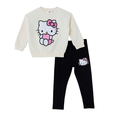 Hello Kitty Kız Bebek Lisans Sweatshirt-Tayt Lisans Baskılı Bisiklet Yaka Long Sleeve Reçme