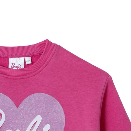 Barbie Kız Bebek Lisans Eşofman Takımı Lisans Baskılı Bisiklet Yaka Long Sleeve Ribanalı