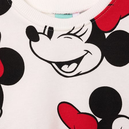 Disney Kız Bebek Lisans Eşofman Takımı Lisans Baskılı Bisiklet Yaka Long Sleeve Ribanalı