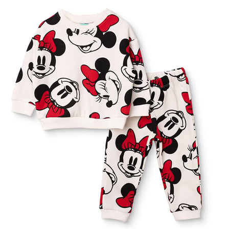 Disney Kız Bebek Lisans Eşofman Takımı Lisans Baskılı Bisiklet Yaka Long Sleeve Ribanalı