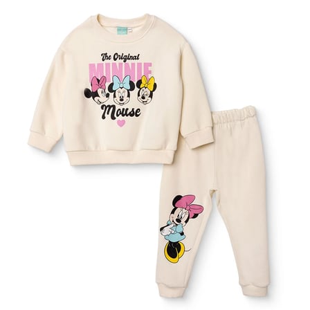 Disney Kız Bebek Lisans Eşofman Takımı Lisans Baskılı Bisiklet Yaka Long Sleeve Lastikli