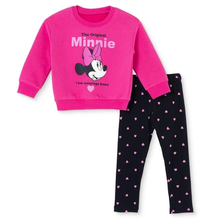 Disney Kız Bebek Lisans Sweatshirt-Tayt Lisans Baskılı Bisiklet Yaka Long Sleeve Reçme