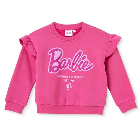 Barbie Kız Bebek Lisans Sweatshirt Lisans Baskılı Bisiklet Yaka Long Sleeve