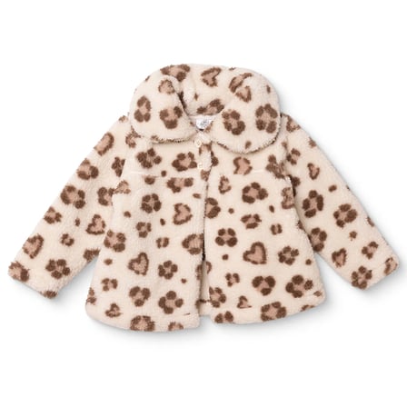 HelloBaby Kız Bebek Welsoft Hırka Leopar Baskılı Fermuarlı Dik Yaka Long Sleeve