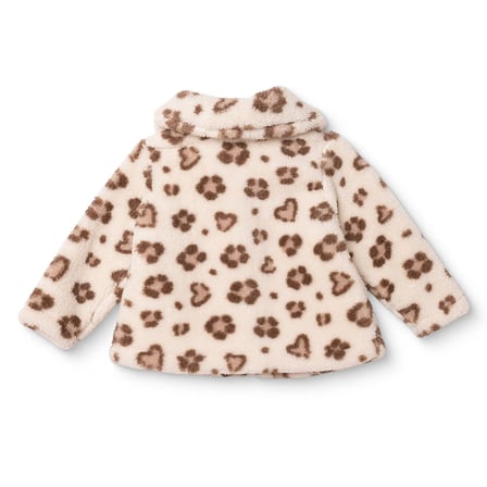 HelloBaby Kız Bebek Welsoft Hırka Leopar Baskılı Fermuarlı Dik Yaka Long Sleeve