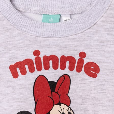 Disney Kız Bebek Lisans Sweatshirt Lisans Baskılı Bisiklet Yaka Long Sleeve