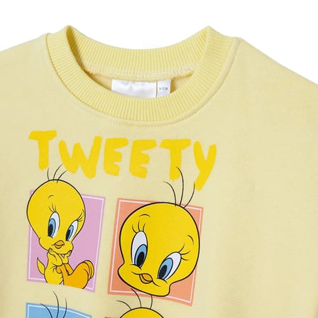Looney Tunes Kız Bebek Lisans Sweatshirt Lisans Baskılı Bisiklet Yaka Long Sleeve
