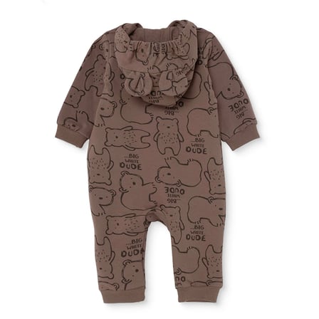 Bebetto Erkek Bebek Tulum Hayvan Baskılı Fermuarlı Kapüşonlu Long Sleeve Patiksiz