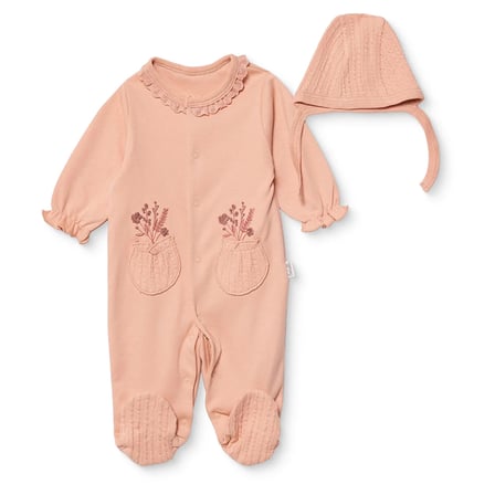 Bebetto Kız Bebek Mevlüt Kıyafeti Çiçek Baskılı Çıtçıtlı Dantel Yaka Long Sleeve
