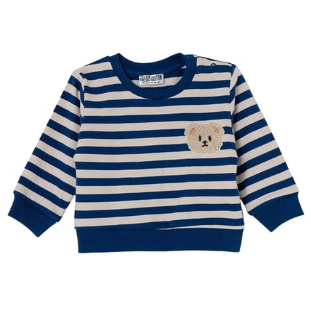 HelloBaby Erkek Bebek Sweatshirt Çizgili Çıtçıtlı Bisiklet Yaka Long Sleeve
