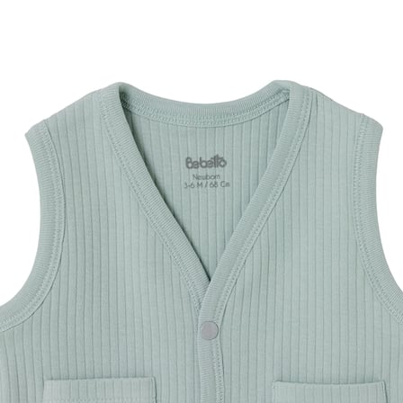 Bebetto Erkek Bebek Yelek Çıtçıtlı V Yaka Short Sleeve