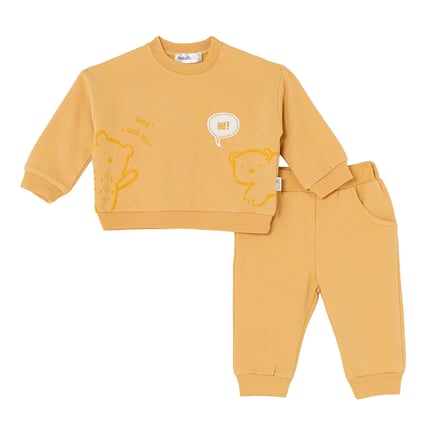 Bebetto Erkek Bebek Sweatshirt-Alt Hayvan Baskılı Bisiklet Yaka Long Sleeve Patiksiz