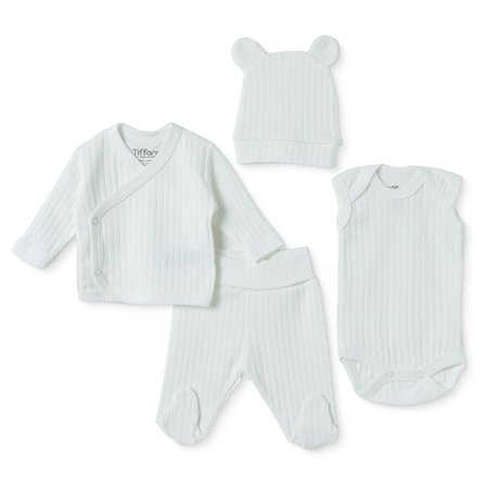 Tiffany Unisex Prematüre Set Çıtçıtlı Zarf Yaka Long Sleeve Patikli