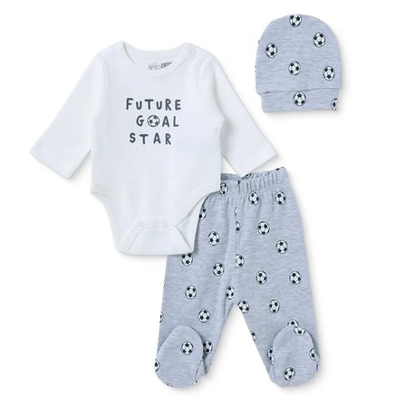 HelloBaby Erkek Bebek Body-Alt-Şapka Top Baskılı Çıtçıtlı Bisiklet Yaka Long Sleeve Patikli
